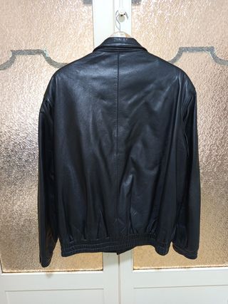 Cazadora Piel Ovina Napa Vintage Hombre Negra