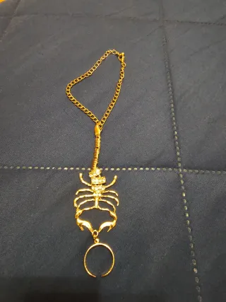Pulsera esclava escorpión con anillo