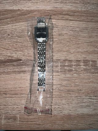 Reloj de Pulsera Cuarzo Negro y Plateado