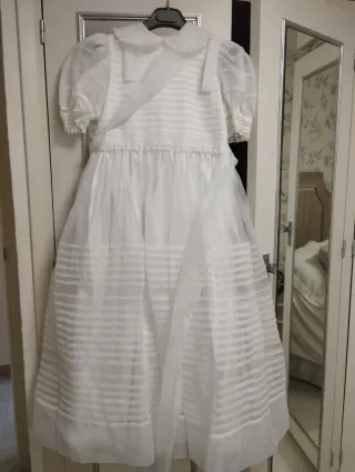 Vestido de Comunión Organza Blanco