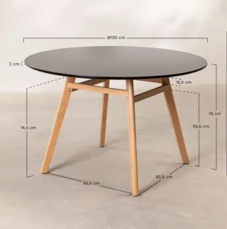 Mesa redonda SKLUM madera y ratán