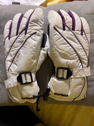 Guantes de esquí Boriken mujer blancos y morados