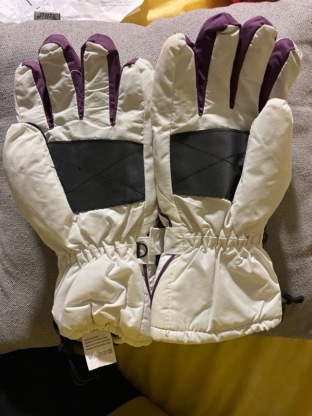 Guantes de esquí Boriken mujer blancos y morados