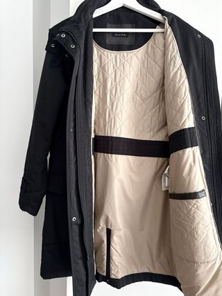 Parka Negra Massimo Dutti Talla S