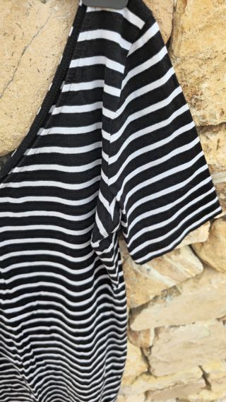 Vestido H&M Rayas Blanco y Negro