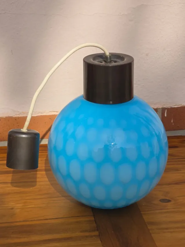 Lámpara colgante azul vidrio