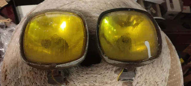 Lote 2 foco faro luz cristal metal antiguos