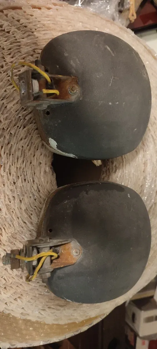 Lote 2 foco faro luz cristal metal antiguos