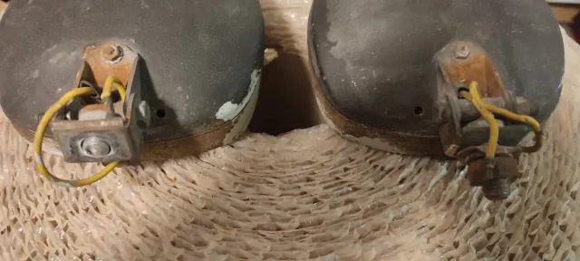 Lote 2 foco faro luz cristal metal antiguos