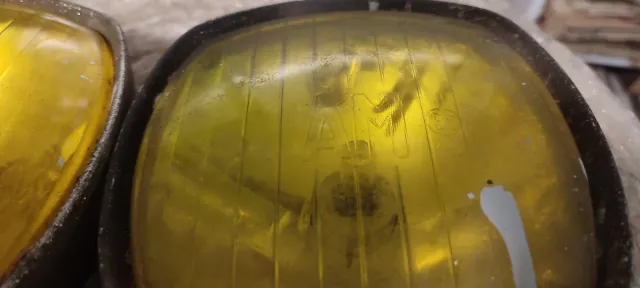 Lote 2 foco faro luz cristal metal antiguos