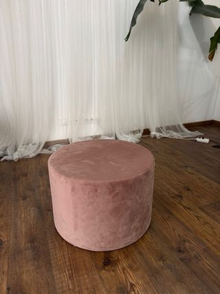 Set di 2 poltrone verdi + puff rosa 