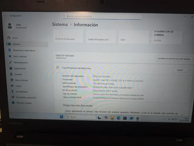Lenovo T460 Touch 14 i5 16GB RAM 256GB SSD