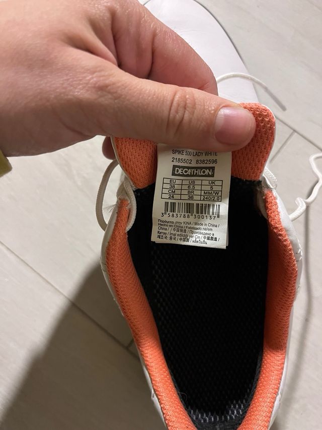 Zapatillas de golf Inesis mujer blancas y naranjas