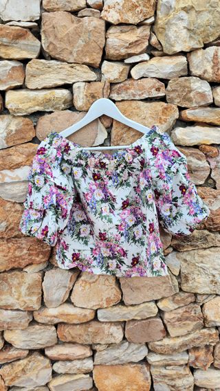 blusa sin hombros mango