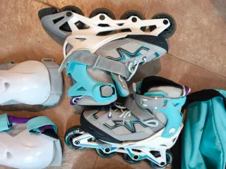 Conjunto Patinaje Oxelo: Patines, Casco y Protecci
