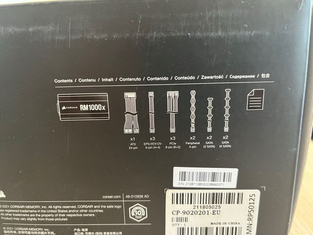 Fuente Corsair RM1000x 1000W 80 Plus Gold