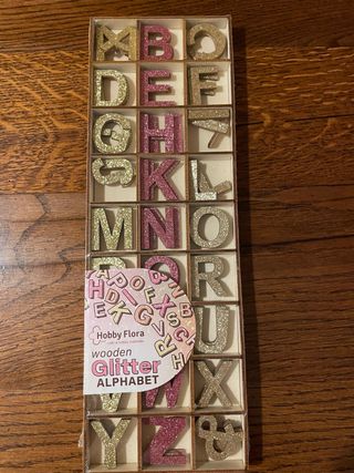 Lettere Glitterate in Legno Hobby Flora