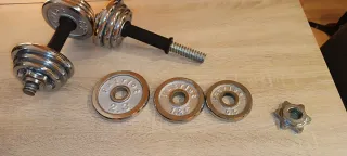 Mancuernas Cromadas y Pesas con discos