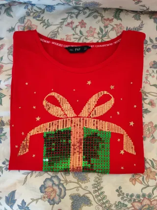 Camiseta Navidad F&F Brillantina y Lentejuelas