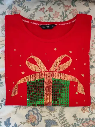 Camiseta Navidad F&F Brillantina y Lentejuelas