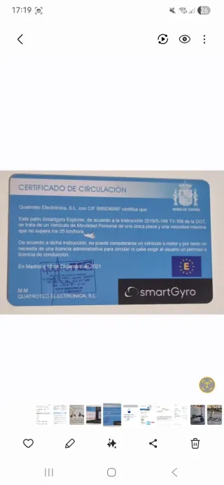 Patinete Eléctrico 800W  SMARTGYRO E EXPLORER