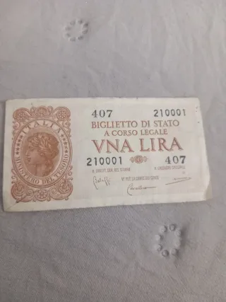 Banconota 1 Lira Italia anni '40