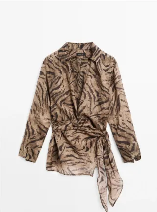 Camisa Massimo Dutti estampado animal