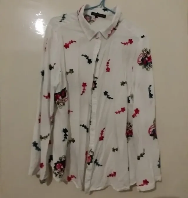 Camisa estampada flores mujer