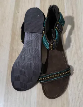 Sandalias Graceland Talla 42 Marrón y Turquesa