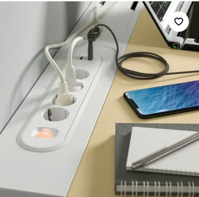 Mesa elevable MITTZON IKEA blanca y madera