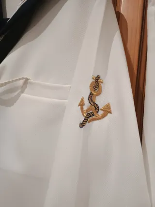 Traje marinero comunión blanco y azul