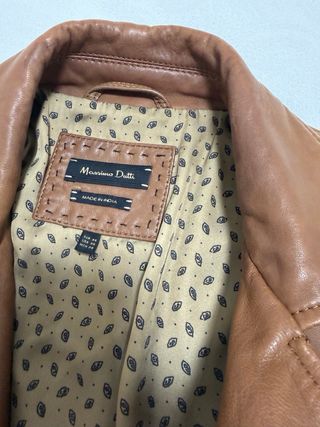 Cazadora Piel Marrón Massimo Dutti