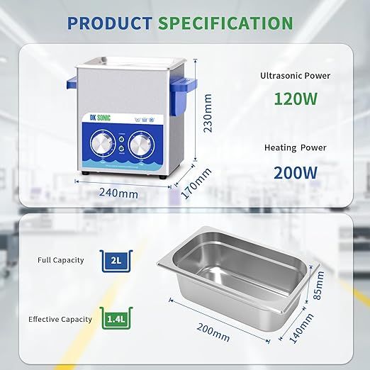 Pulitore per gioielli ad ultrasuoni in acciaio inossidabile 2L