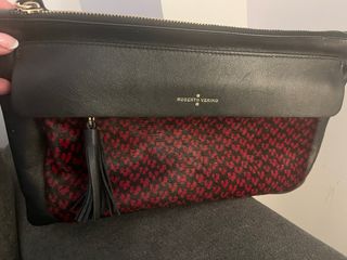 Bolso de mano Roberto Verino negro y rojo