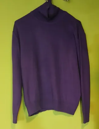 Maglione viola vintage a collo alto