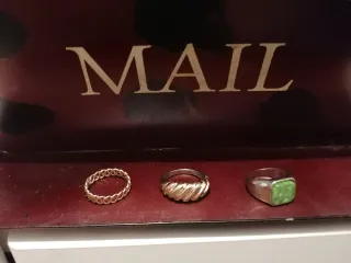 1€ x 3 Anillos Bisutería Dorados y Plateados