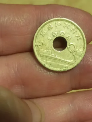 Moneda 25 ptas de agujero Año 1993 País Vasco