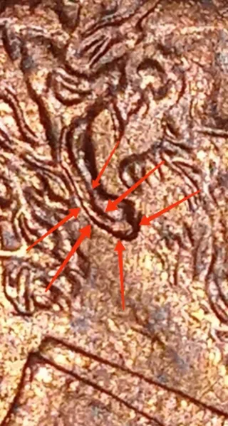 MONEDA 1 CENTAVO LINCOLN.1996.DOBLE OREJA.