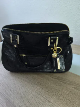 Bolso Bimba y Lola Negro Piel Cocodrilo