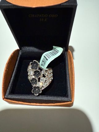 Anillo Corazón Oro chapado oro 18k y circonitas