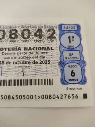 Cupón Lotería ANTIGUO RCD Espanyol 125 aniversario