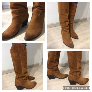 Stivali prima donna in vera pelle marrone Tg 38