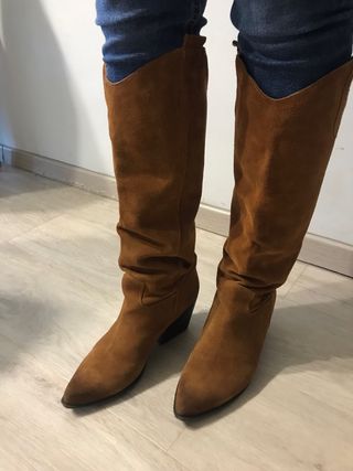 Stivali prima donna in vera pelle marrone Tg 38