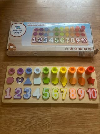 Juego Matemático Madera y puzzle números 