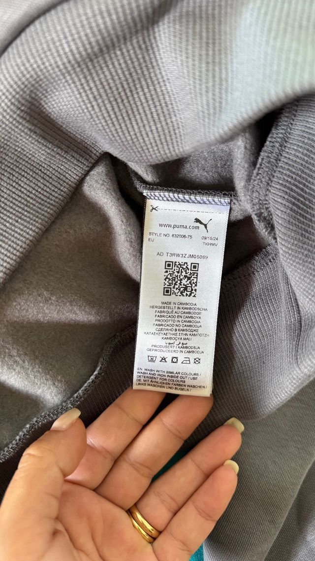 Felpa Puma Grigio Scuro Invernale XS