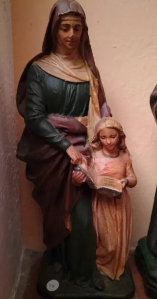 Scultura Maria Bambina con Sant'Anna