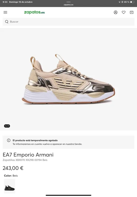 Emporio Armani oro + regalo