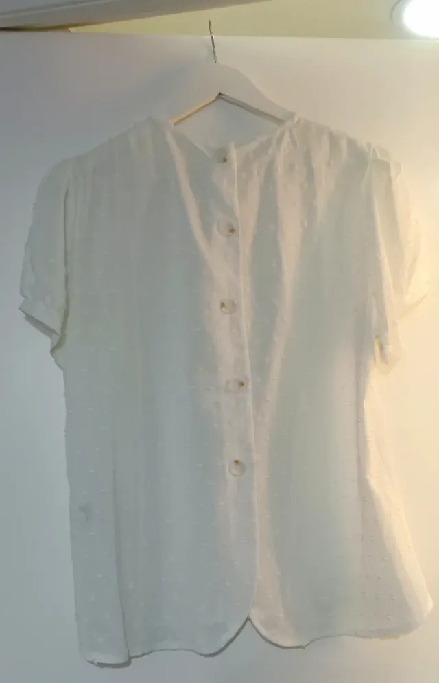 Blusa blanca con puntos bordados