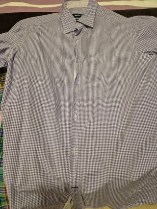 Camisa Massimo Dutti cuadros morada