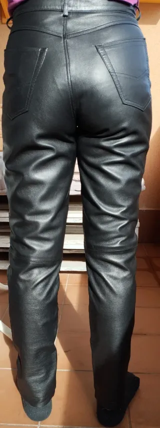 Pantalón de Piel Auténtica Negro
